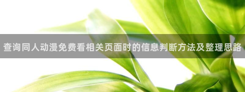 韩漫最新推荐:查询同人动漫免费看相关页面时的信息判断方法及整理思路配图