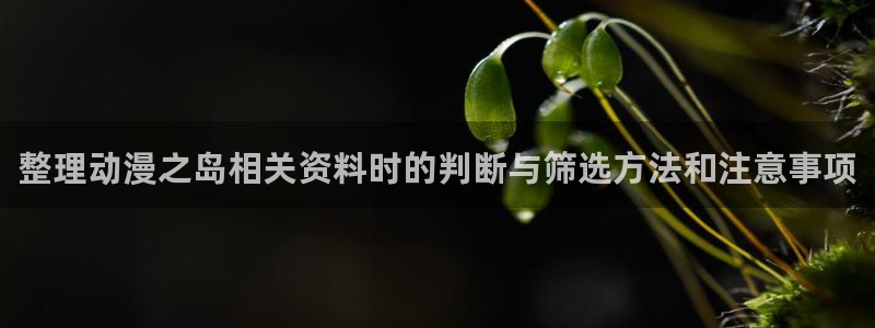 韩漫漫画免费在哪里看：整理动漫之岛相关资料时的判断与筛选方法和注意事项配图