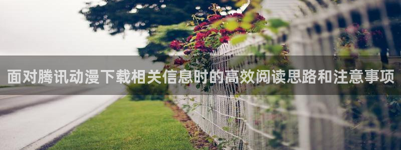 2026韩漫推荐:面对腾讯动漫下载相关信息时的高效阅读思路和注意事项配图